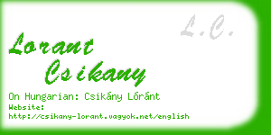 lorant csikany business card